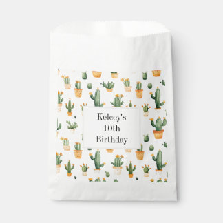 Sachets En Papier Cactus pointillés sur blanc