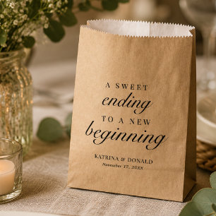 Sachets En Papier Cadeau de fin douce élégante écriture blanche