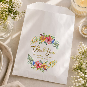 Sachets En Papier Cadeau de remerciement de mariage à l'aquarelle tr