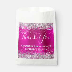 Sachets En Papier Cadeaux Remerciement Baby Shower Rose Pailleté Arg