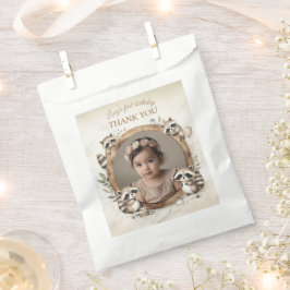 Sachets En Papier Cadre photo Raccoon pour les fêtes d'anniversaire
