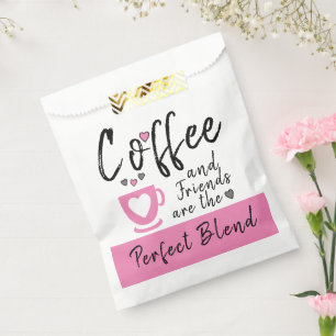 Sachets En Papier Café et amis parfait mélange blanc rose