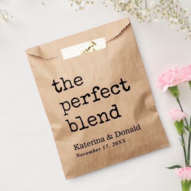 Sachets En Papier Café Le Mélange Parfait Mariage Favour Sac (Scellé)