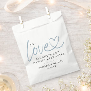 Sachets En Papier Calligraphie Cœur Heureux Pour Toujours Mariage