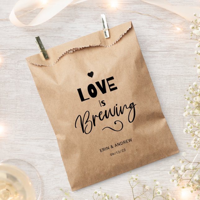 Sachets En Papier Calligraphie L'amour moderne brasse le Mariage (Coupé)