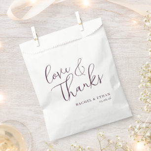 Sachets En Papier Calligraphie Violet Romantique