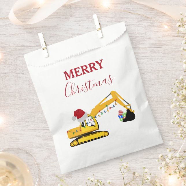Sachets En Papier Camion de construction de l'excavatrice de Noël (Coupé)