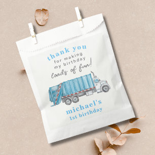 Sachets En Papier Camion Poubelle Bleu Merci pour le 1er Anniversair