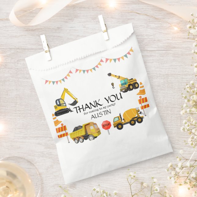 Sachets En Papier Camions de construction | Parti Anniversaire de en (Coupé)