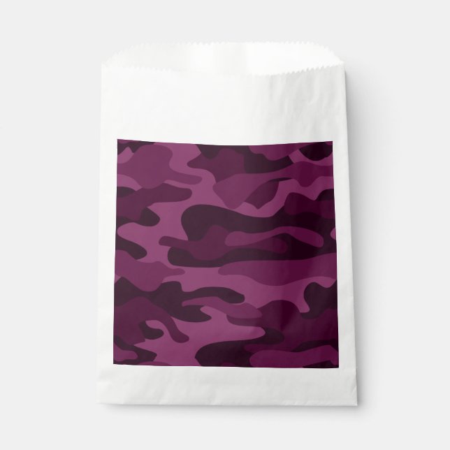 Sachets En Papier Camo de couleur violette tyrienne (Devant)