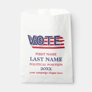 Sachets En Papier Campagne politique rouge blanc et bleu