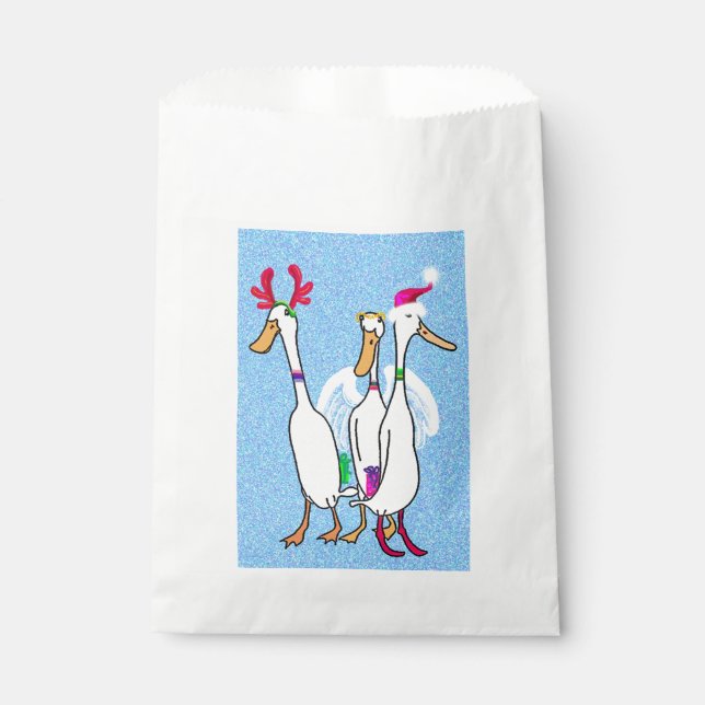 Sachets En Papier Canards costumés de Noël (Devant)