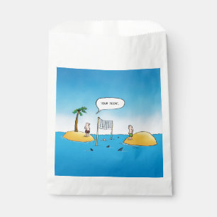 Sachets En Papier Caricature amusante de Shark Volleyball