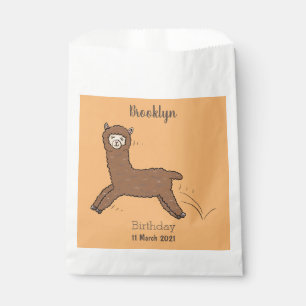 Sachets En Papier Caricature d'alpaga brun joli