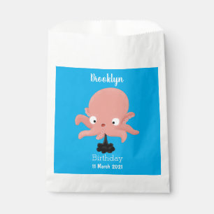 Sachets En Papier Caricature de bébé pieuvre rose mignonne humour