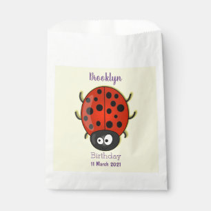 Sachets En Papier Caricature de coccinelle rouge joyeux