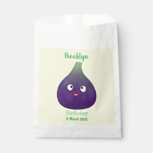 Sachets En Papier Caricature de fruits mauve joyeux aux figues