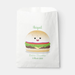 Sachets En Papier Caricature de hamburger kawaii joyeux