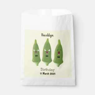 Sachets En Papier Caricature de légumes de l'okra chantante mignonne