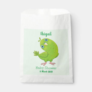 Sachets En Papier Caricature de perruche verte curieuse