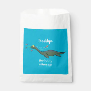 Sachets En Papier Caricature de plesiosaure, monstre marin mignon et