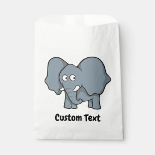Sachets En Papier Caricature d'éléphant gris en faveur du sac