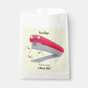 Sachets En Papier Caricature en agrafeuse rouge pâle