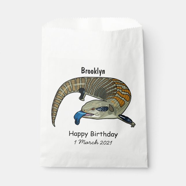 Sachets En Papier Caricature en bleu (Devant)