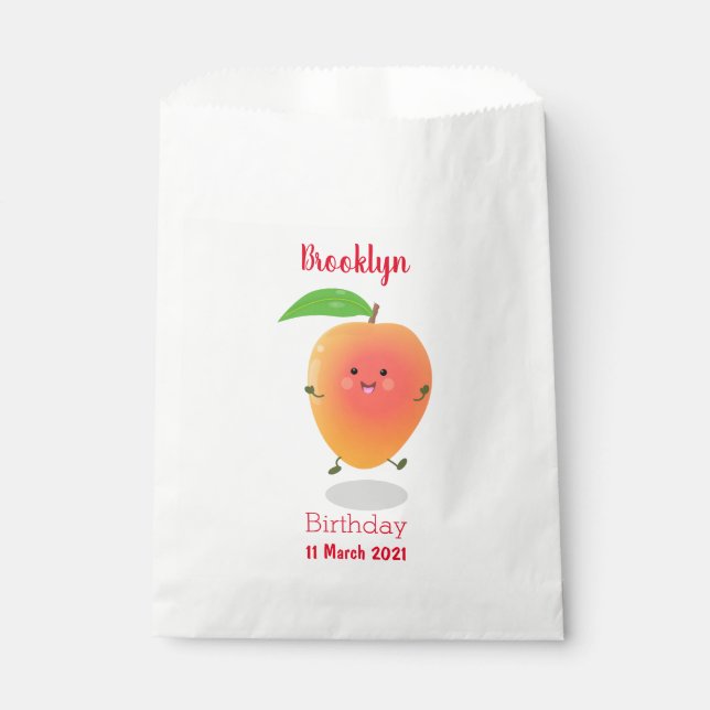 Sachets En Papier Caricature jaune mangue mignonne (Devant)