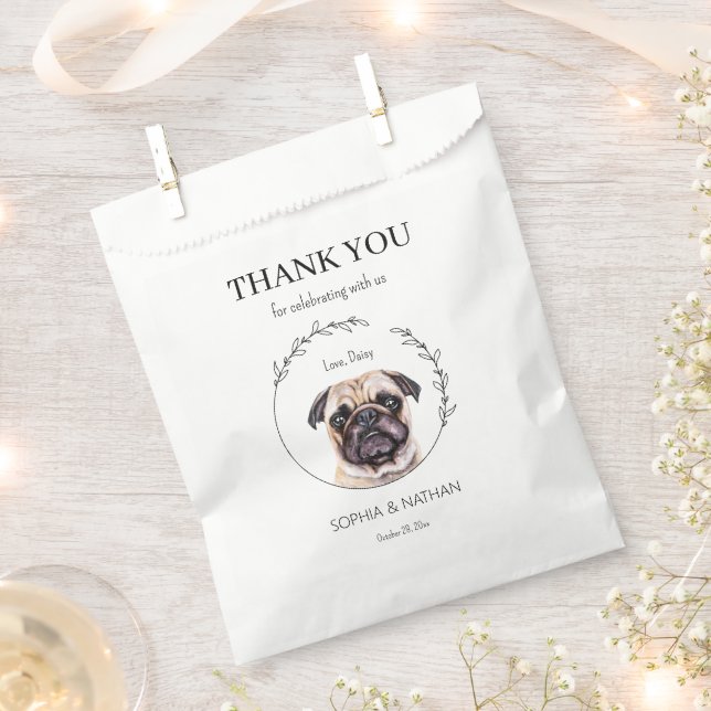 Sachets En Papier Carlin simple Merci Mariage Favoriser sac (Coupé)