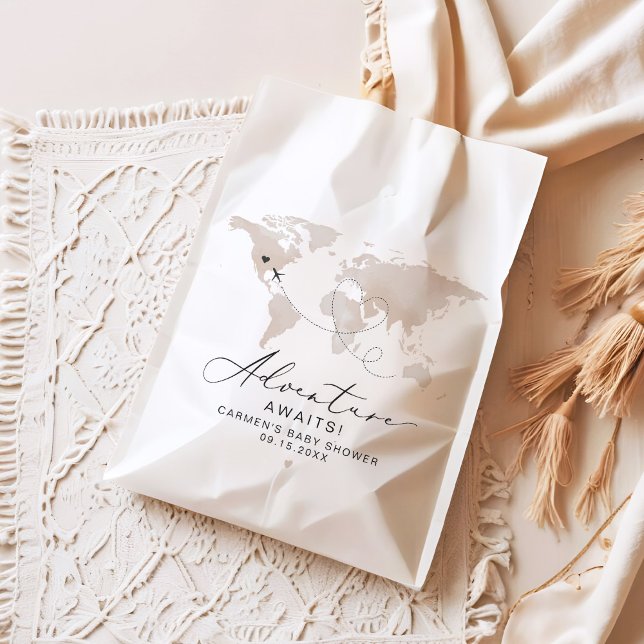 Sachets En Papier CARMEN Carte Beige Baby shower d'aventure (Créateur téléchargé)