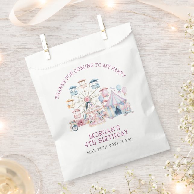 Sachets En Papier Carnaval mignonne Anniversaire Budget Merci (Coupé)