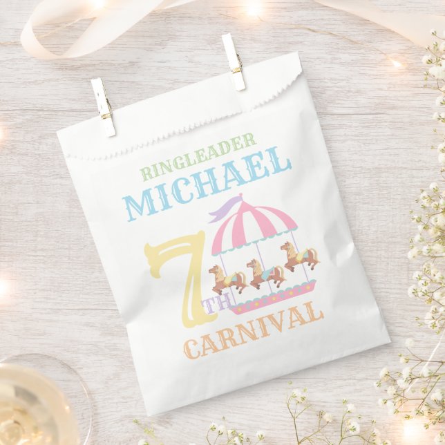 Sachets En Papier Carousel Cirque Carnaval Anniversaire Fête Favoris (Coupé)