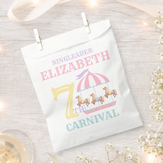 Sachets En Papier Carousel Cirque Carnaval Fête Anniversaire Favoris (Coupé)