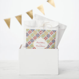 Sachets En Papier Carreaux Marocains Motif Rouge Jaune
