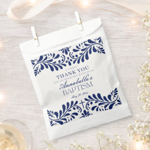 Sachets En Papier Carrelage Talavera bleu Espagne Fiesta Baptême Des
