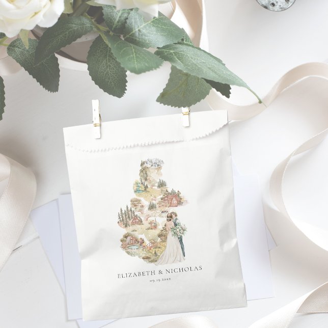 Sachets En Papier Carte du Mariage du camping | Bienvenue Favoriser  (Créateur téléchargé)