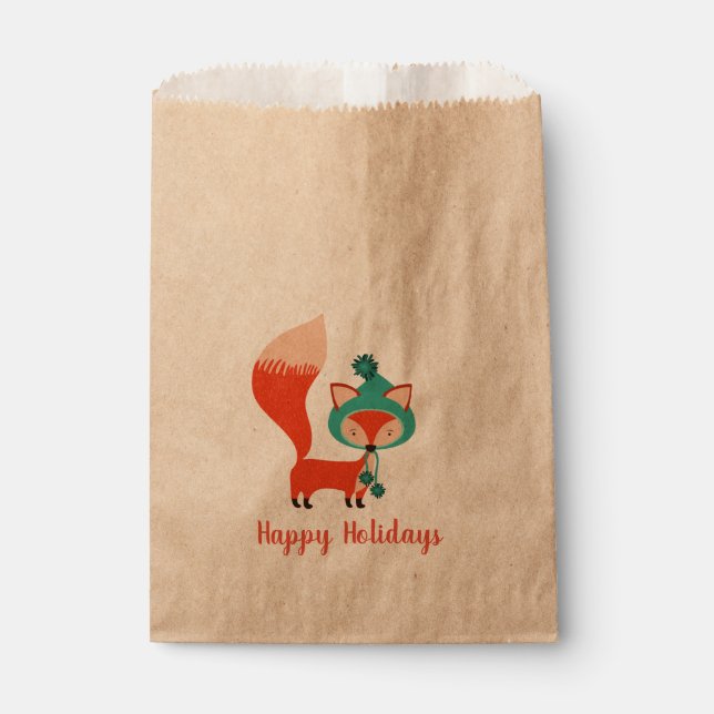 Sachets En Papier Casquette d'hiver Fox personnalisable Noël (Devant)