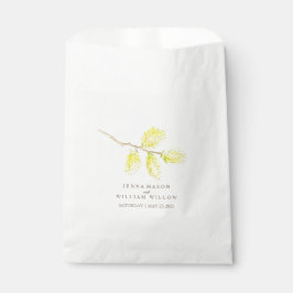 Sachets En Papier Casquette jaune saule aquarelle couleur mariage