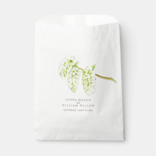 Sachets En Papier Casquette vert saule d'aquarelle couleur de mariag