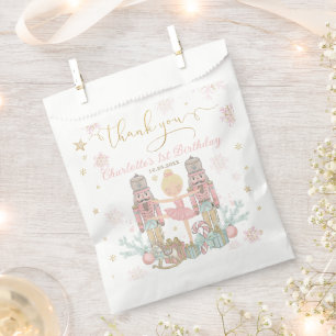 Sachets En Papier Casse-Noisette Rose Hiver Onederland 1er Anniversa