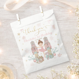 Sachets En Papier Casse-Noisette Rose Hiver Onederland 1er Anniversa