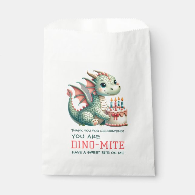 Sachets En Papier Célébration d'anniversaire de mignonne Dinosaur Di (Devant)