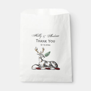 Sachets En Papier Cerf avec fougère emblème de crête héraldique