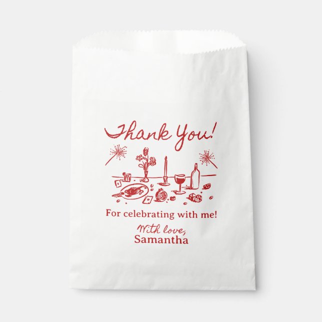 Sachets En Papier C'est Amore Illustré Merci (Devant)