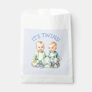 Sachets En Papier C'est Twins ! Baby shower jumeaux garçon mignon