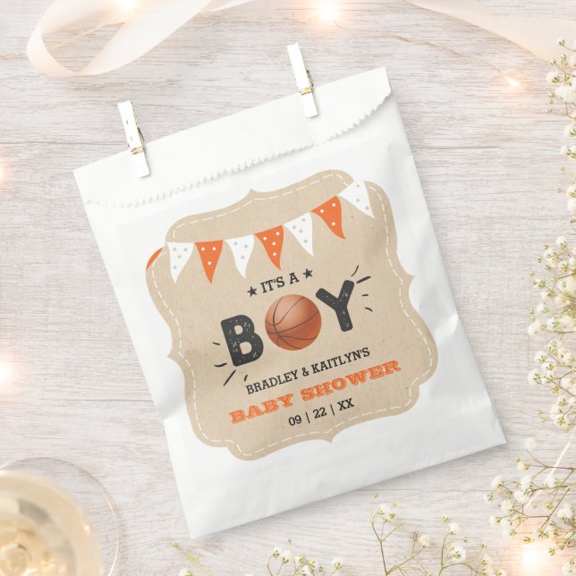 Sachets En Papier C'est un garçon ! Baby shower de base-ball à thème (Coupé)