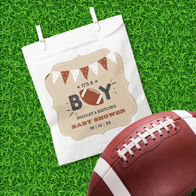 Sachets En Papier C'est un garçon ! Football Thème Co-ed Baby shower (Créateur téléchargé)