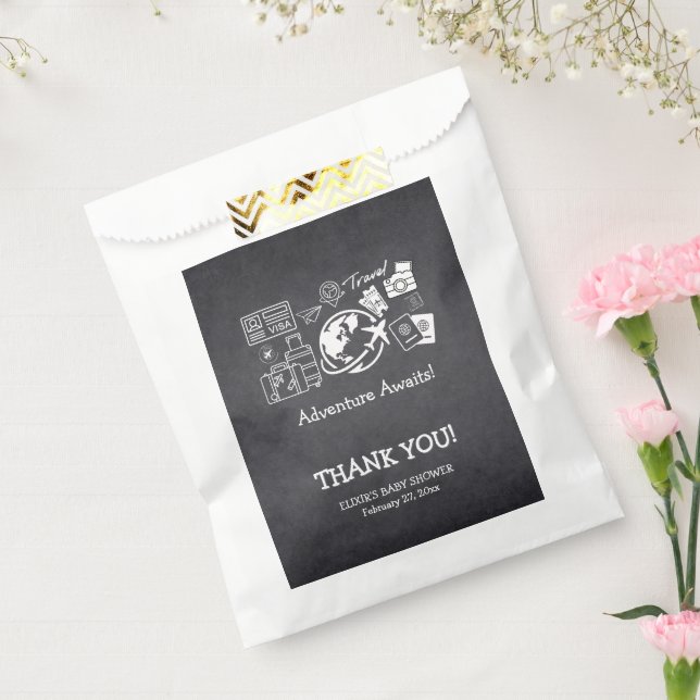 Sachets En Papier Chalkboard Adventure Attend le Baby shower (Scellé)