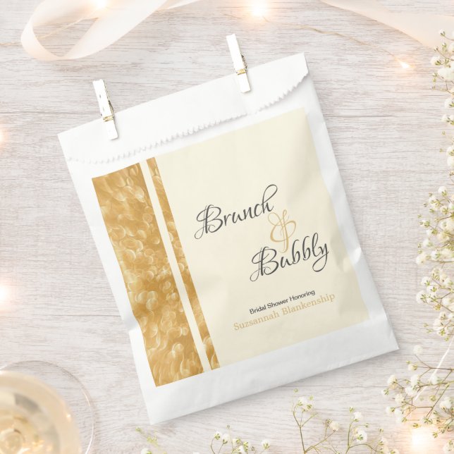 Sachets En Papier Champagne Bubbles Brunch Fête des mariées Bubbly (Coupé)